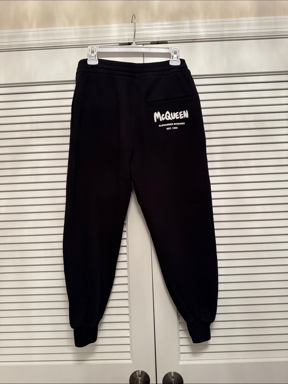 Alexander McQueen Black Sweatpants with White Logo